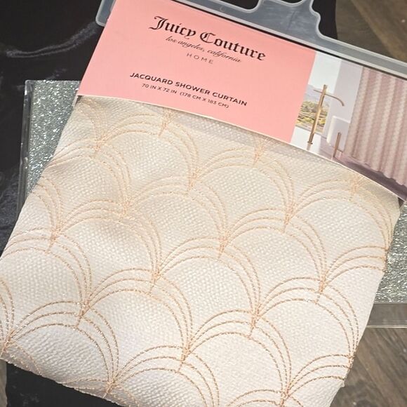 Juicy Couture Home Jacquard Glitter Shower Curtain - Picture 2 of 3